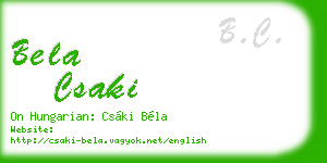 bela csaki business card