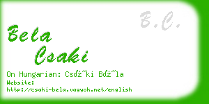 bela csaki business card